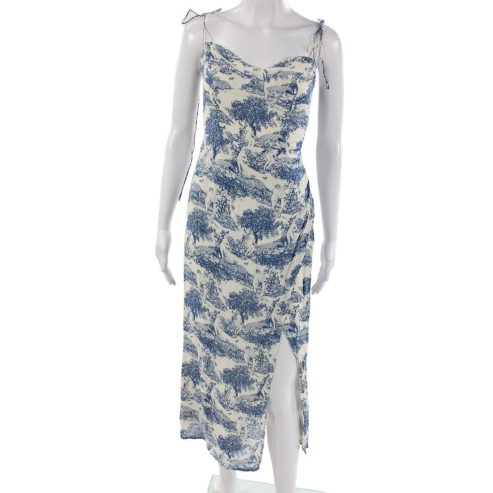 Reformation Womens Slip Dress White Mid Calf Viscose Zip Sleeveless Size 0